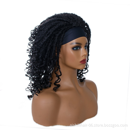 Passion twist barided headband wigs synthetic hair wigs vendors heat resistant wigs  for black women